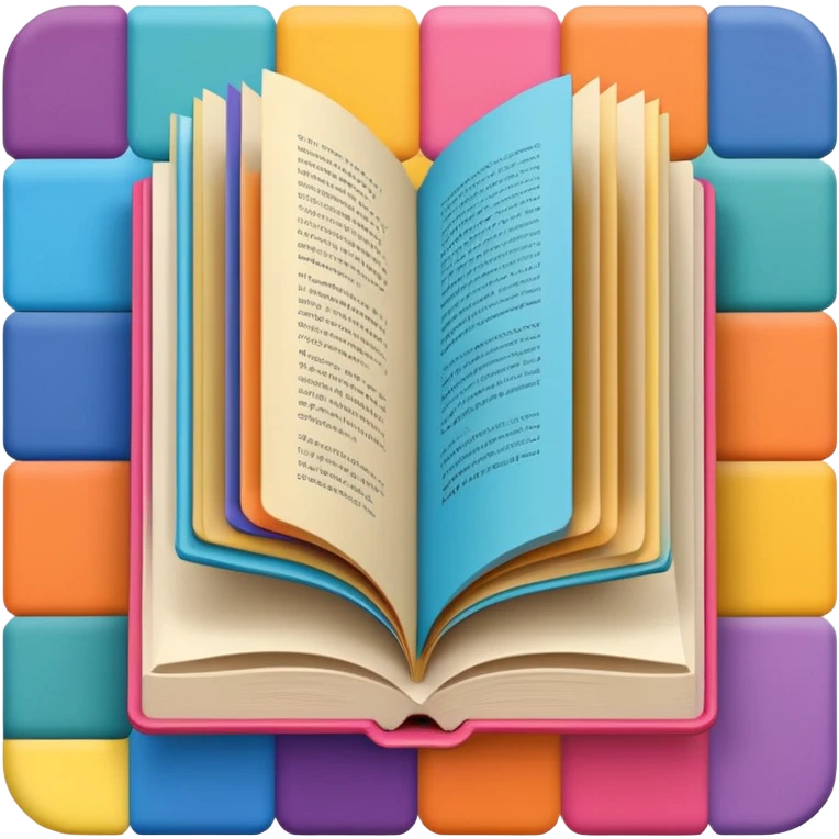 a book with brightly colored wallpaper samples emoji