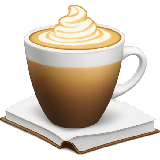 latte next to open book emoji