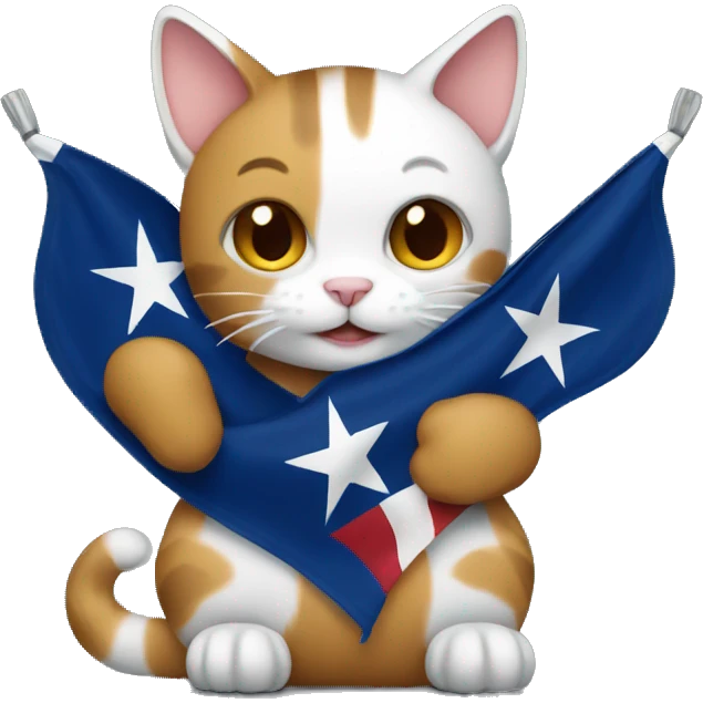 cat hugging texas flag emoji