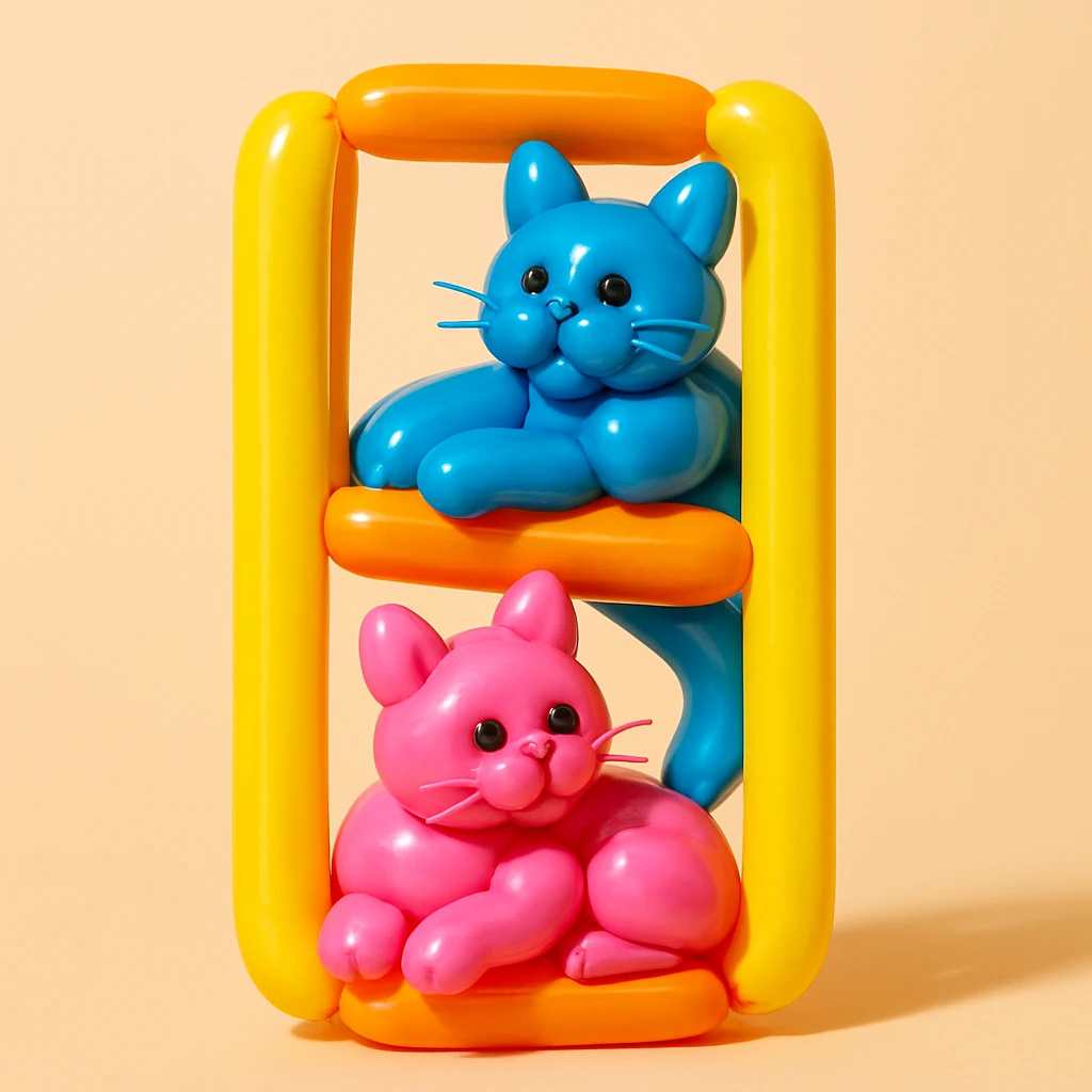 cats relaxing in a vertical playhouse emoji