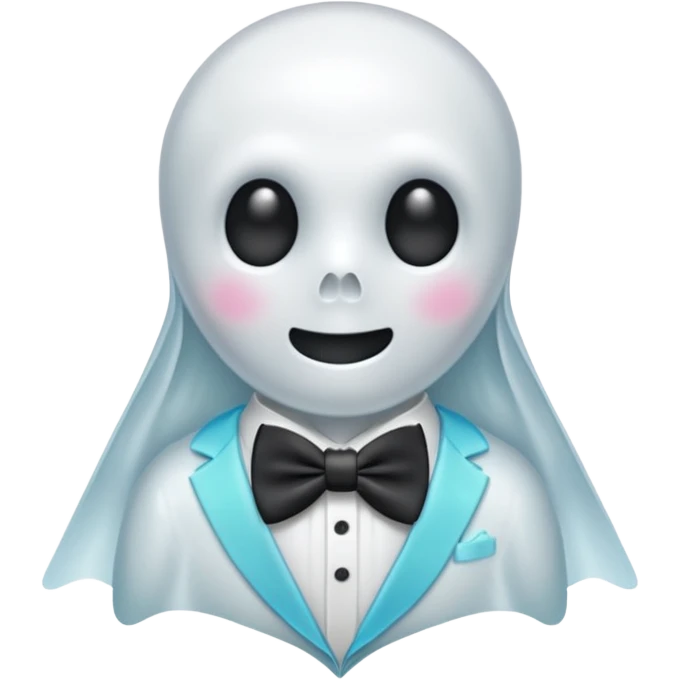A ghost with a bowtie emoji