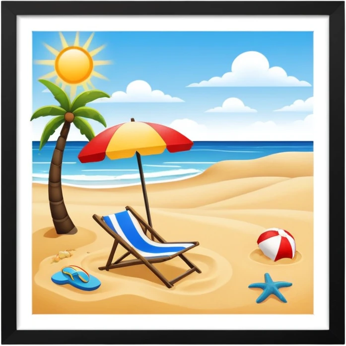 ￼ ￼ beach emoji