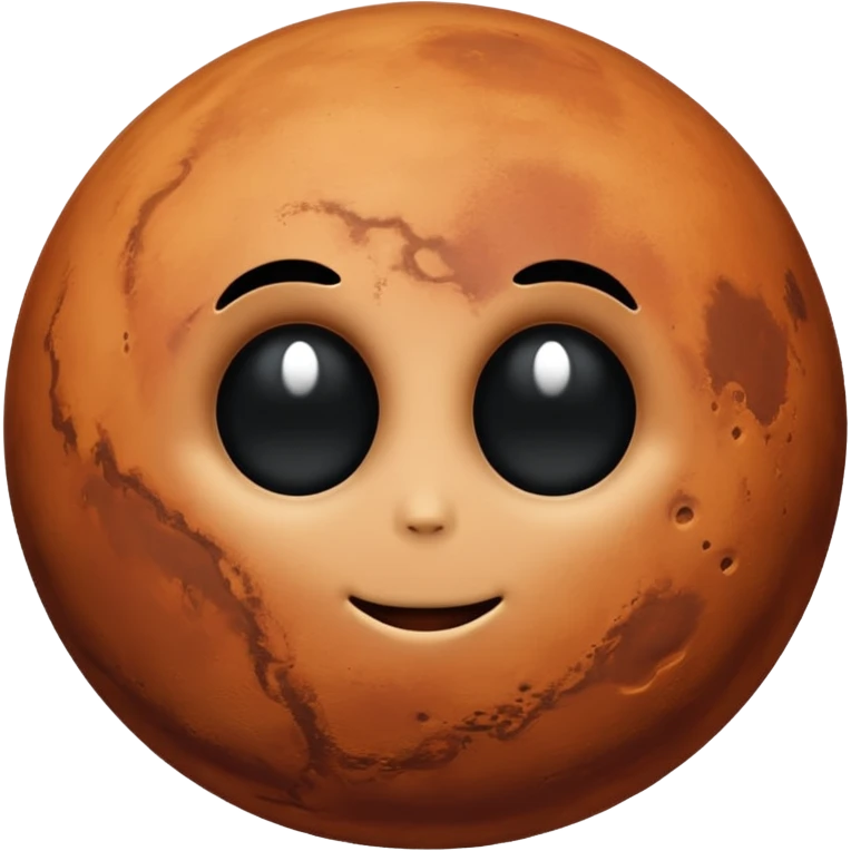 Mars with no mouth or eyes a planet only  emoji