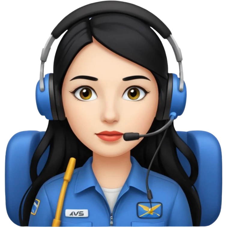 Femme cheveux long noir travaille dans le domaine de l'aéronautique sourcils plus fournis makeup clean emoji