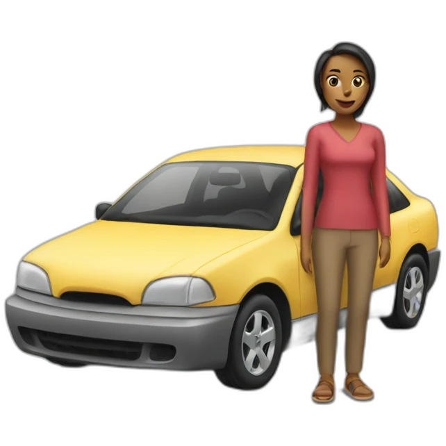 Half woman half car emoji
