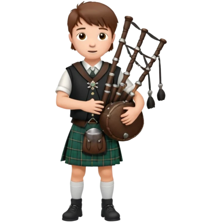Scotch boy playing bag pipe full body emoji