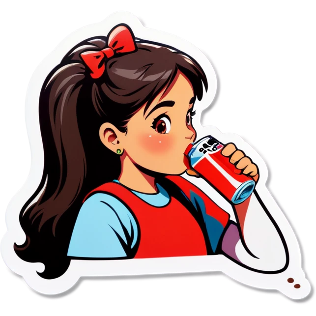 girl drinking soda emoji