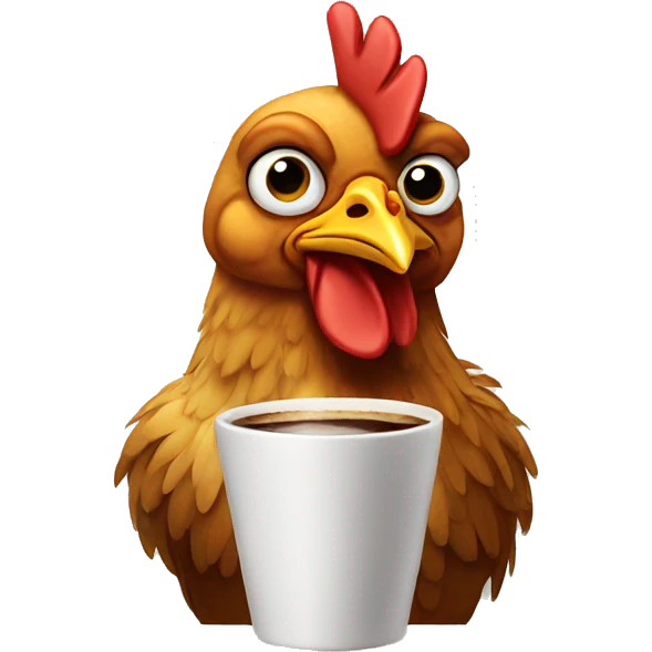 Chicken drinking Coffee  emoji