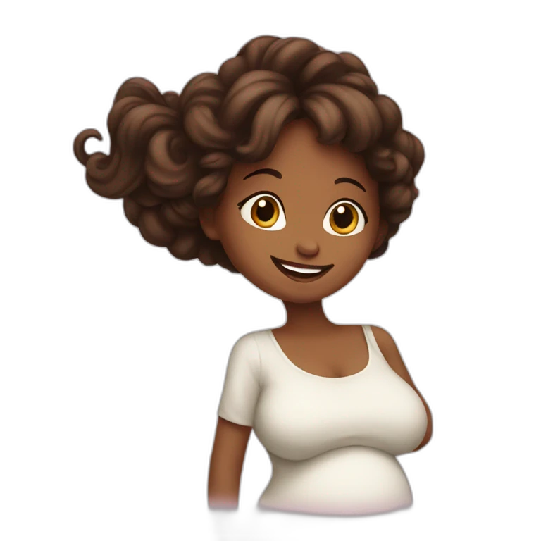 beautiful happy pregnant girl in profile emoji
