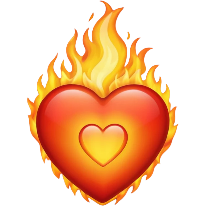 Heart on fire  emoji