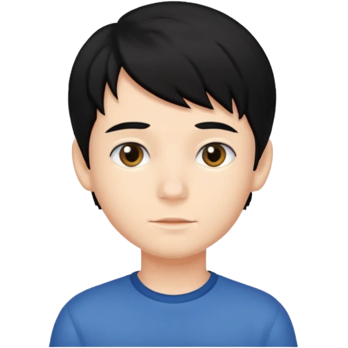 A boy with black hair emoji