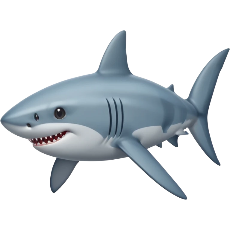 side view of shark body with a cat face emoji