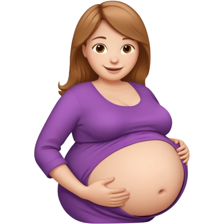 very heavily pregnant overdue woman with super  huge belly emoji