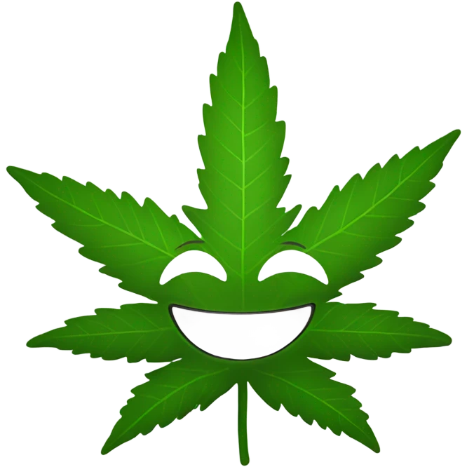 Marijuana leaf laughing  emoji