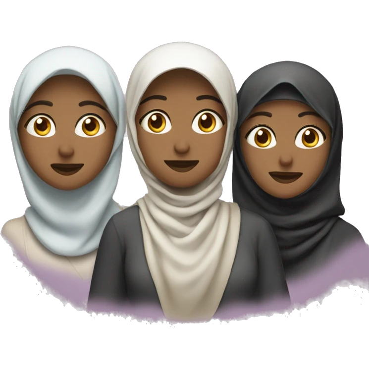 three people talking one wearing hjijab emoji
