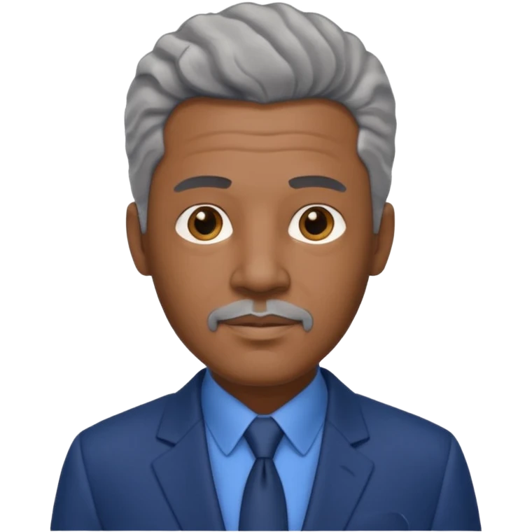 An avatar of a cool debinaire black man in his early sixties with short wavy gray hair, short sideburns and a short trimmed goatee. emoji
