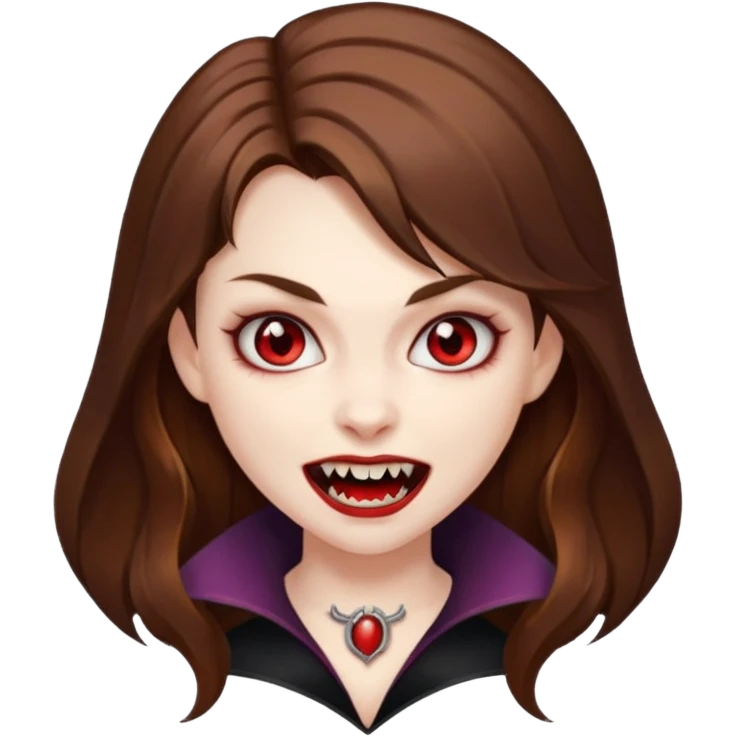 vampire girl with brown hair emoji