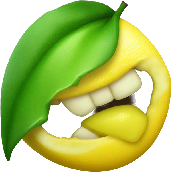 Green lips biting a lemon  emoji
