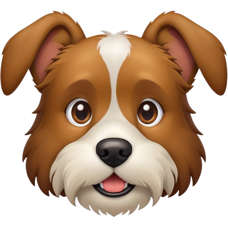 Scruffy brown dog with ears up  emoji