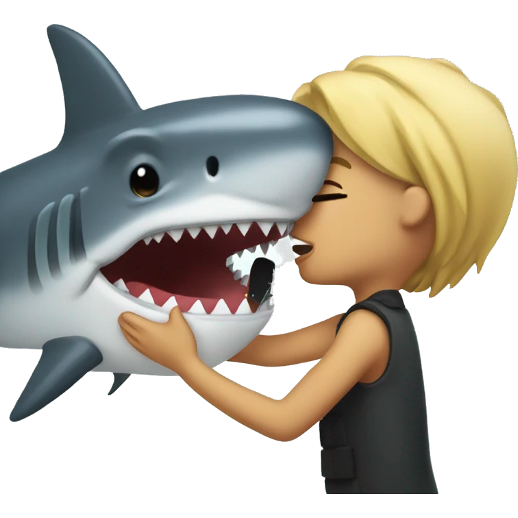 kiss from a shark emoji