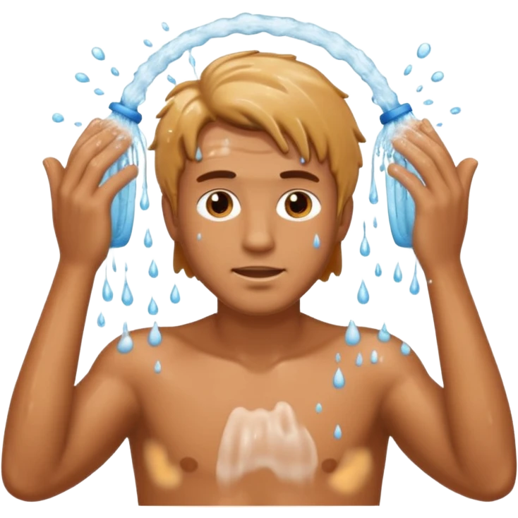 hair washing men using hands  emoji