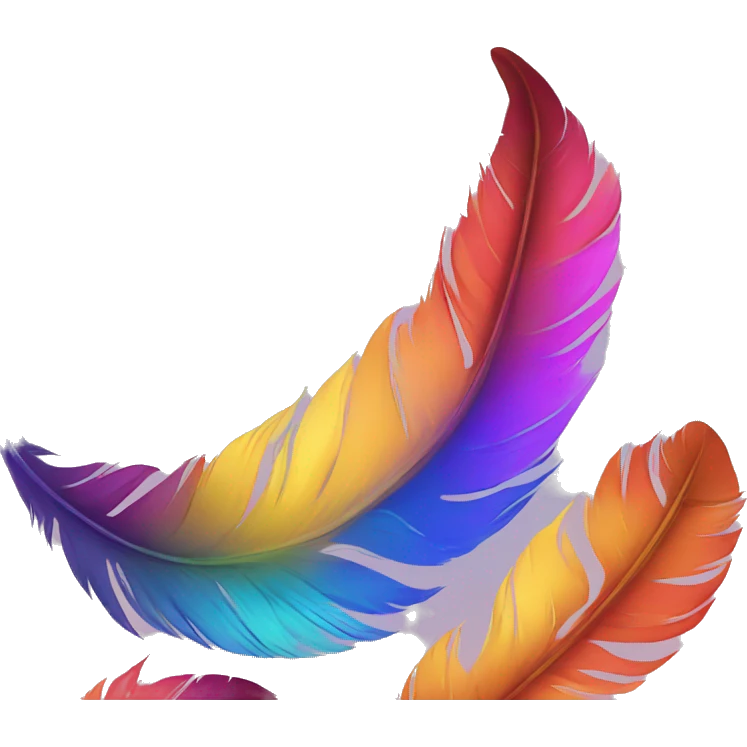 rainbow gradient feather emoji