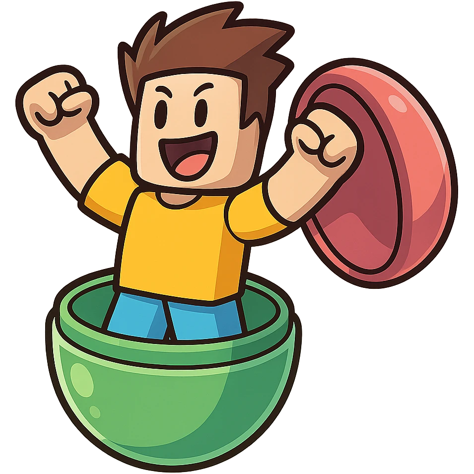 roblox gacha cartoon style bright colors toy capsule fun energetic emoji