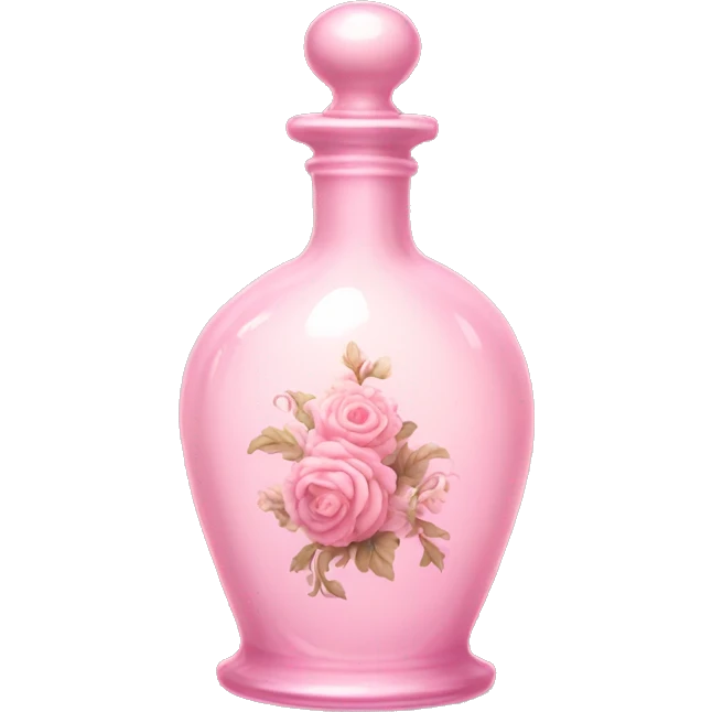 Pale pink floral rococo potion bottle  emoji
