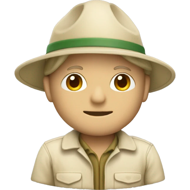 gardener pith helmet beige jacket emoji