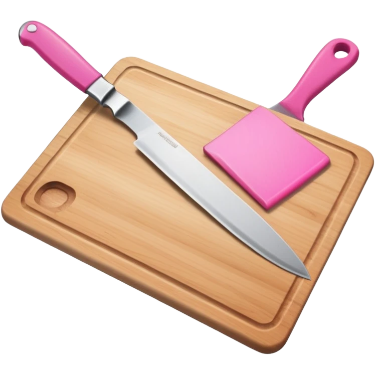 a cutting board with pink knife in pocket emoji
