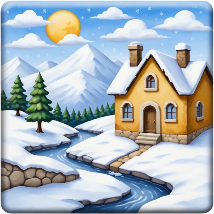 thumbnail picture mac os, painting on wall, snow emoji