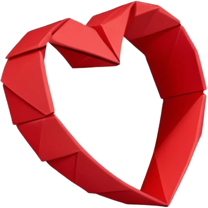 paper origami heart ring emoji
