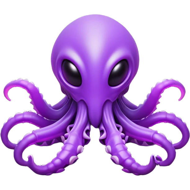 Clash of Clans aesthetic: Cinematic Playful Zerg Alien Emoji, rendered in a 3D vector-style similar to standard emojis with minimal shading and bold, simplified shapes. A compact, isometric, otherworldly creature with insectoid, organic details and subtle, eerie tentacles, softly glowing with a sinister alien charm. Simplified yet unmistakably iconic, highly detailed and consistent, glowing with a soft, spectral radiance and high shine. Stylized with a touch of bio-engineered mischief and a soft glowing outline, capturing the essence of a fearsome extraterrestrial menace with a playful twist! emoji