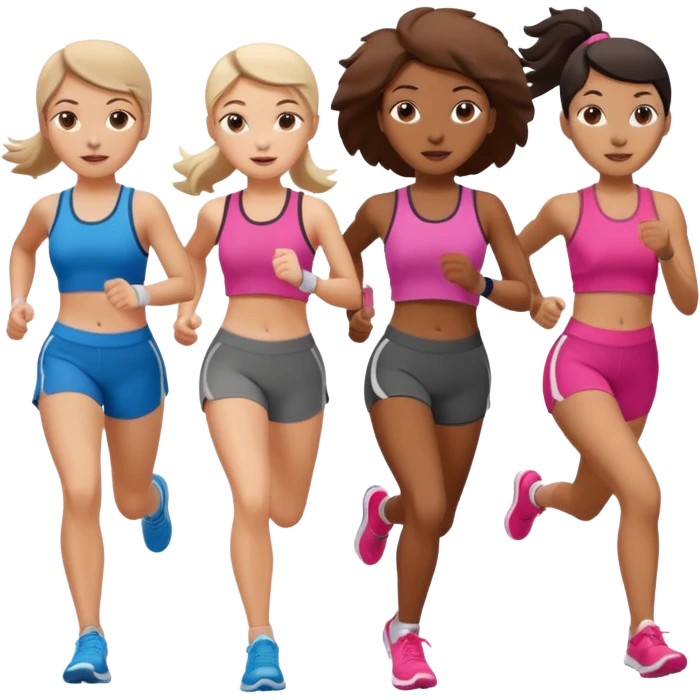 girls running together (have appropriate clothes) emoji