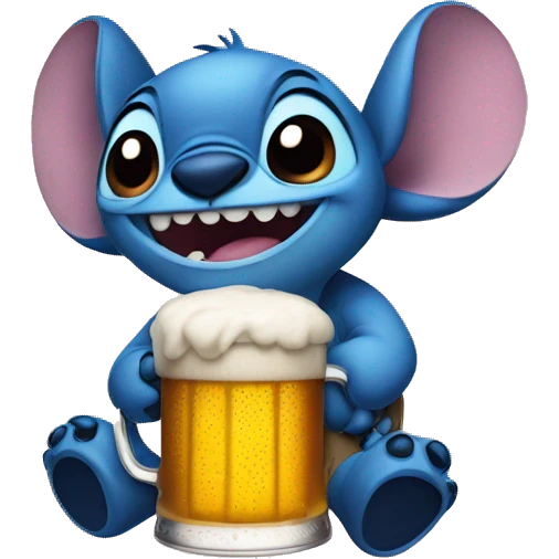 Stitch with beer emoji