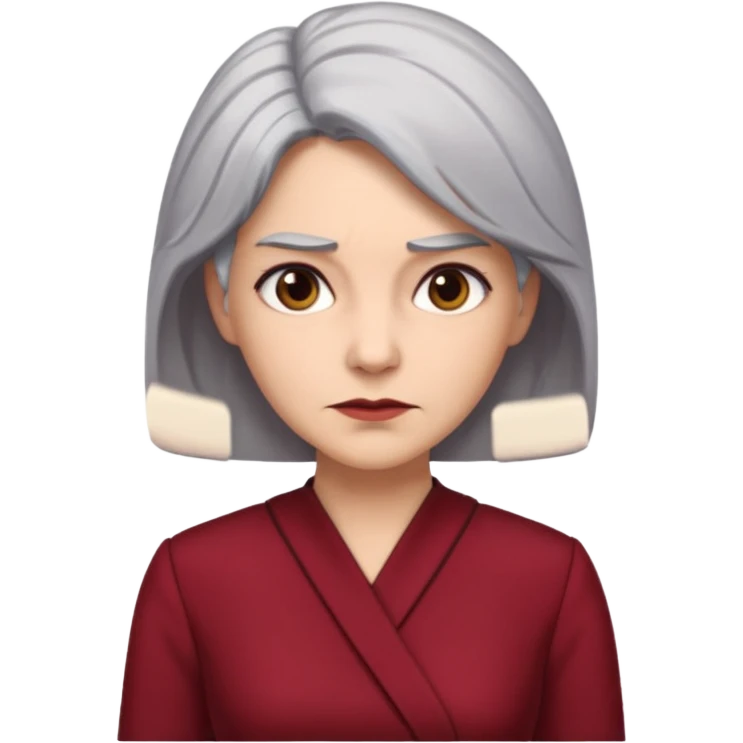 i need an image of a older woman named bonny who is a bind fund manager. where dark red professional dress with grey hair emoji