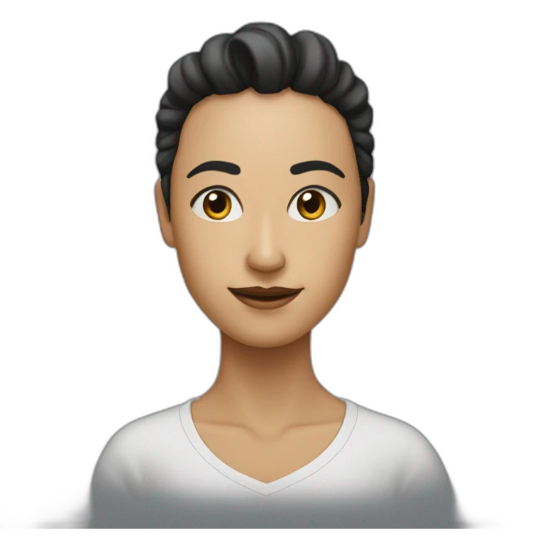 Девушка с черными короткими волосами поет emoji