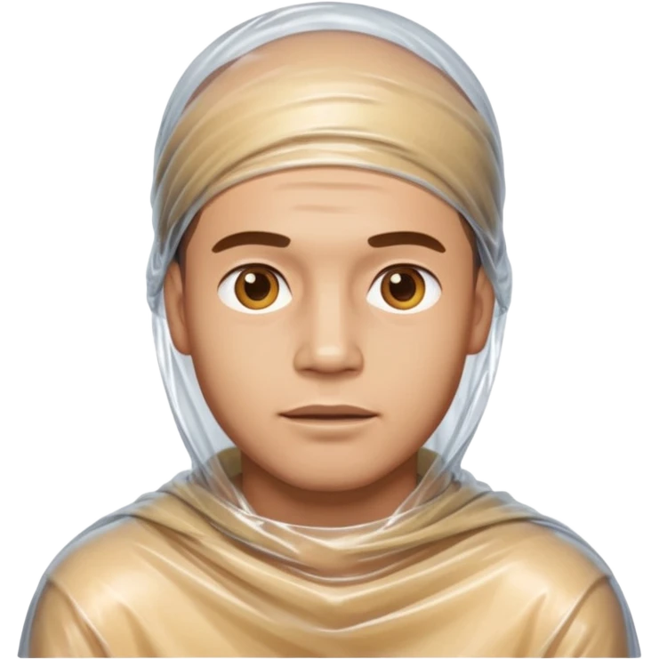 male body wrapped in plastic wrap emoji