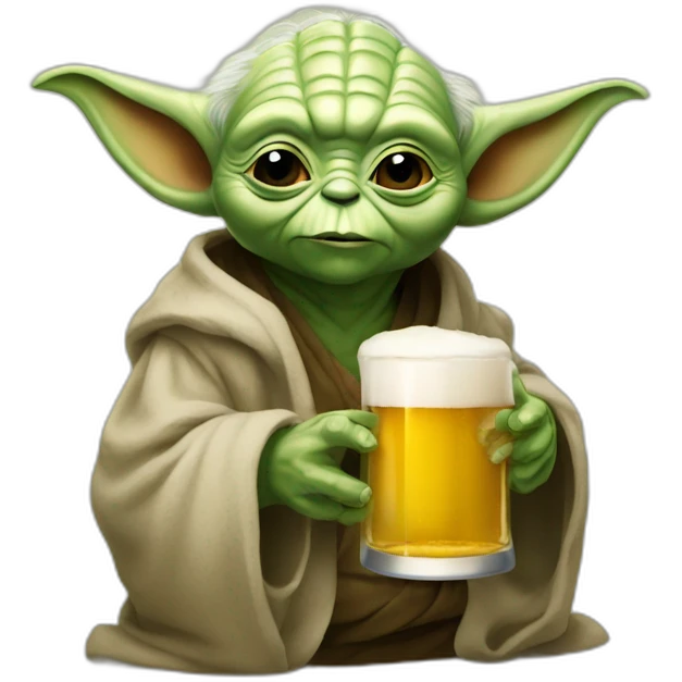 Yoda avec une bière emoji