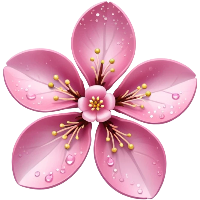 Stylized pink glitter cherry blossom flower (sakura) emoji