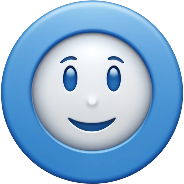 Un check blanco con el fondo azul y dentro de un circulo emoji