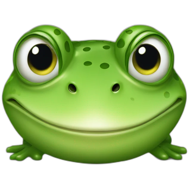 Une grenouille regarde une sourie emoji