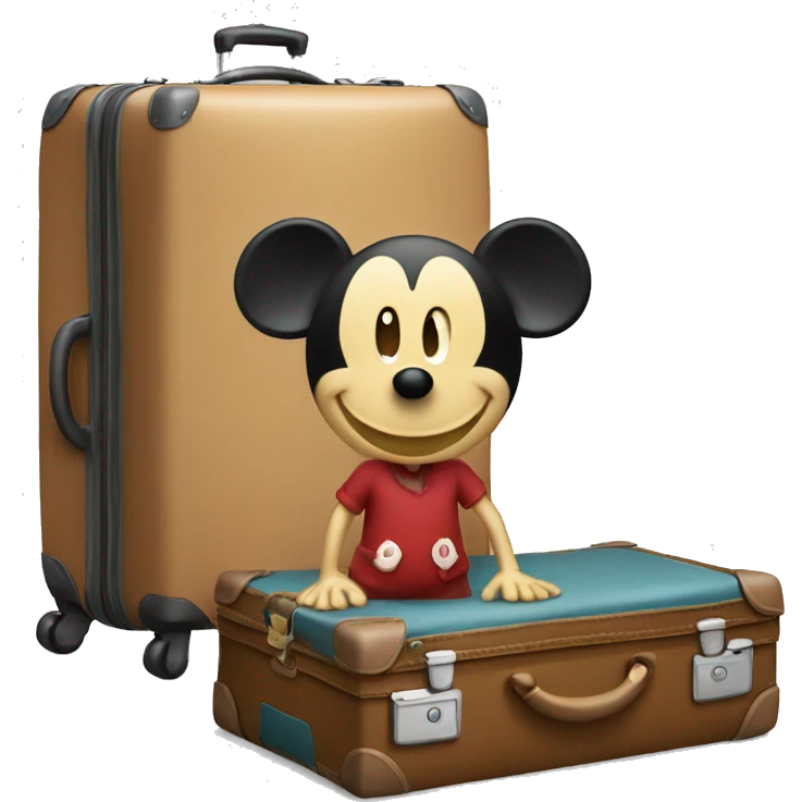 Mickey with suitcase emoji