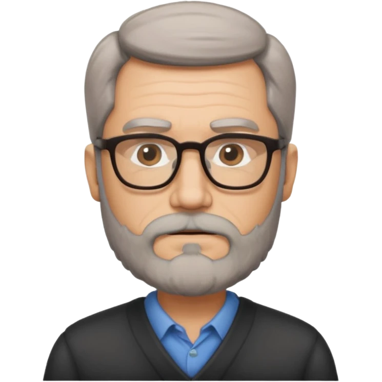 un escritor maduro con barba emoji