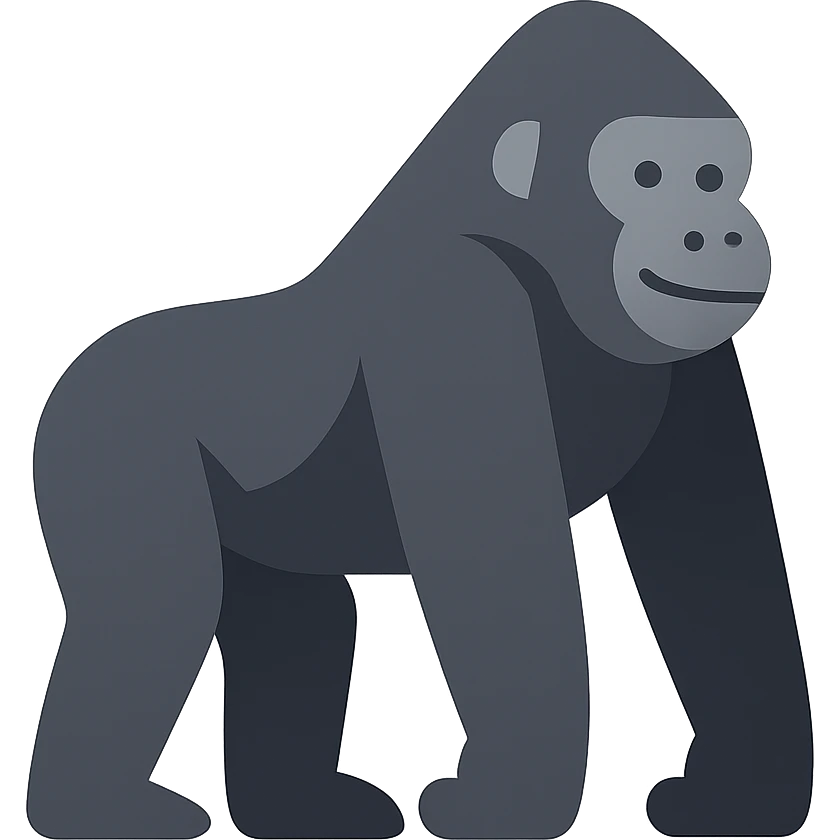 Flat design style gorilla emoji
