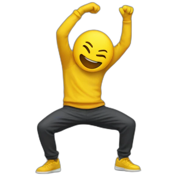 Yellow round Dabbing emoji