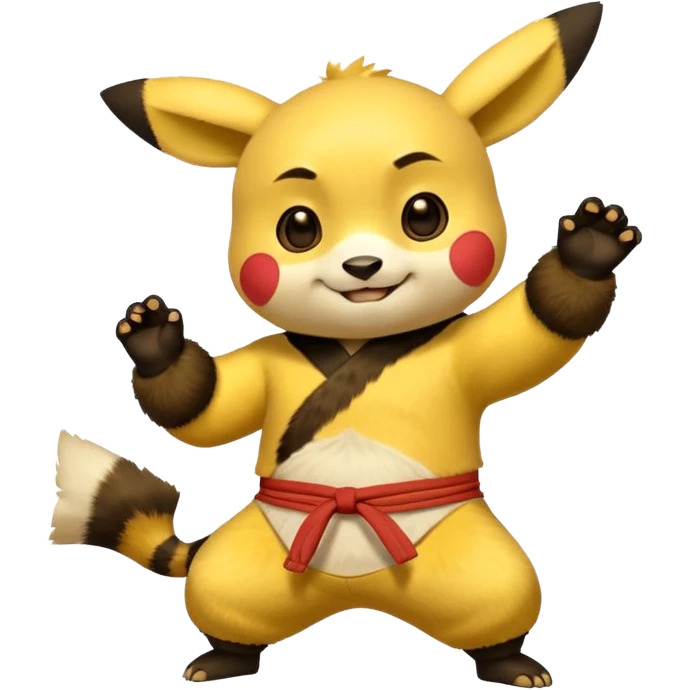 Pickachu with Kung fu panda po emoji