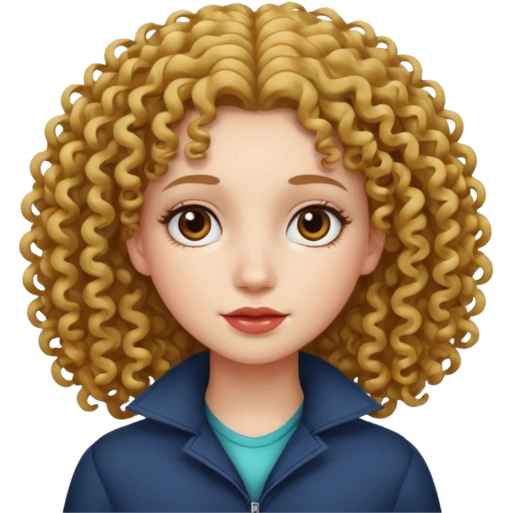 girl white, curly and tall emoji