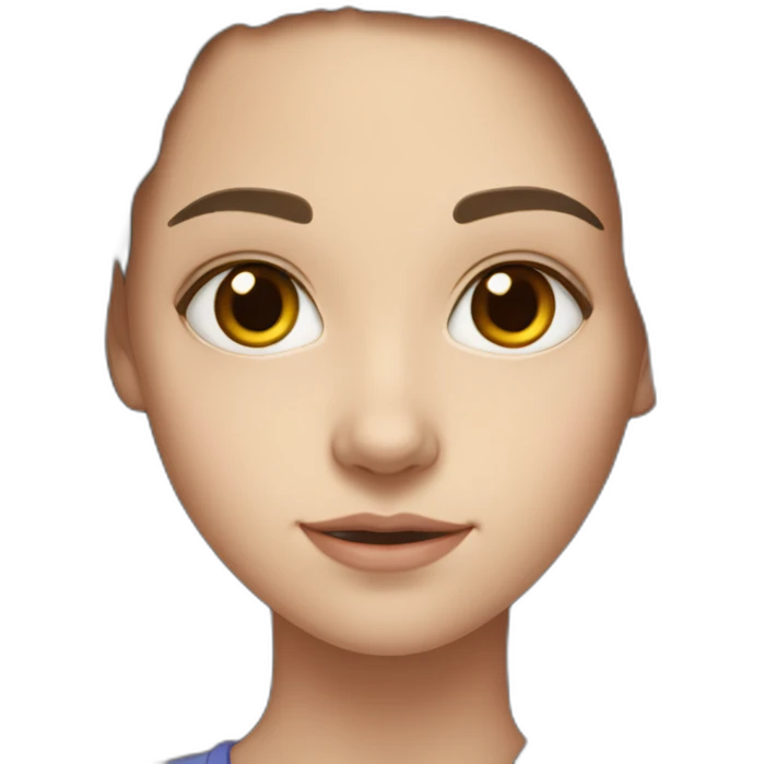 White skin, 13 year old Girl with long brown hair, brown eyes emoji