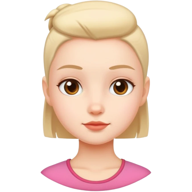 cute girl character with flat top head emoji